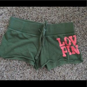 Green cotton Pink Victoria Secret shorts